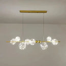 GobekUsa LED Glass Bulb Pendant Light: Modern Round Design, Gold/Black, Gypsophila String