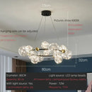 GobekUsa LED Glass Bulb Pendant Light: Modern Round Design, Gold/Black, Gypsophila String