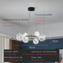 GobekUsa LED Glass Bulb Pendant Light: Modern Round Design, Gold/Black, Gypsophila String