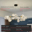 GobekUsa LED Glass Bulb Pendant Light: Modern Round Design, Gold/Black, Gypsophila String