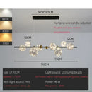 GobekUsa LED Glass Bulb Pendant Light: Modern Round Design, Gold/Black, Gypsophila String
