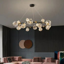 GobekUsa LED Glass Bulb Pendant Light: Modern Round Design, Gold/Black, Gypsophila String