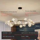GobekUsa LED Glass Bulb Pendant Light: Modern Round Design, Gold/Black, Gypsophila String
