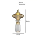 GobekUsa LED Glass Chandelier: Clear Amber Glass, Adjustable Wire 200cm, Modern Lighting Fixtures