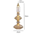 GobekUsa LED Glass Chandelier: Clear Amber Glass, Adjustable Wire 200cm, Modern Lighting Fixtures
