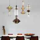 GobekUsa LED Glass Chandelier: Clear Amber Glass, Adjustable Wire 200cm, Modern Lighting Fixtures