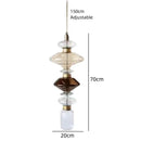 GobekUsa LED Glass Chandelier: Clear Amber Glass, Adjustable Wire 200cm, Modern Lighting Fixtures