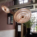 GobekUsa LED Glass Chandelier for Dining Room - Round Ceiling Holder Suspension Light