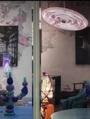 GobekUsa LED Glass Chandelier for Dining Room - Round Ceiling Holder Suspension Light