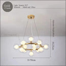 GobekUsa LED Glass Chandelier Pendant Lamp for Living Room Dining Room Lighting