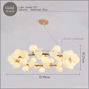 GobekUsa LED Glass Chandelier Pendant Lamp for Living Room Dining Room Lighting