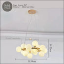 GobekUsa LED Glass Chandelier Pendant Lamp for Living Room Dining Room Lighting