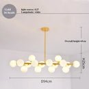 GobekUsa LED Glass Chandelier Pendant Lamp for Living Room Dining Room Lighting