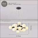 GobekUsa LED Glass Chandelier Pendant Lamp for Living Room Dining Room Lighting
