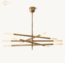 GobekUsa LED Glass Chandelier with Etched Rods for Dining Room, Kitchen, Bedroom - Modern Pendant Lighting