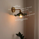 GobekUsa LED Glass Copper Wall Sconce Pull Chain Switch Lamp for Bedroom Living Room