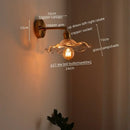 GobekUsa LED Glass Copper Wall Sconce Pull Chain Switch Lamp for Bedroom Living Room