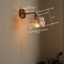 GobekUsa LED Glass Copper Wall Sconce Pull Chain Switch Lamp for Bedroom Living Room