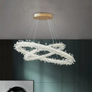 GobekUsa LED Glass Crystal Chandelier White Lustre Pendant Light for Home Decor