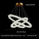 GobekUsa LED Glass Crystal Chandelier White Lustre Pendant Light for Home Decor