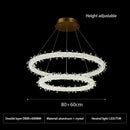 GobekUsa LED Glass Crystal Chandelier White Lustre Pendant Light for Home Decor