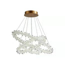 GobekUsa LED Glass Crystal Chandelier White Lustre Pendant Light for Home Decor