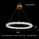 GobekUsa LED Glass Crystal Chandelier White Lustre Pendant Light for Home Decor