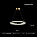GobekUsa LED Glass Crystal Chandelier White Lustre Pendant Light for Home Decor