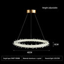 GobekUsa LED Glass Crystal Chandelier White Lustre Pendant Light for Home Decor