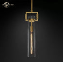 GobekUsa LED Glass Cylinder Pendant Lights - Modern Kitchen Island Chandeliers