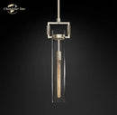 GobekUsa LED Glass Cylinder Pendant Lights - Modern Kitchen Island Chandeliers