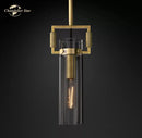 GobekUsa LED Glass Cylinder Pendant Lights - Modern Kitchen Island Chandeliers