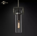 GobekUsa LED Glass Cylinder Pendant Lights - Modern Kitchen Island Chandeliers