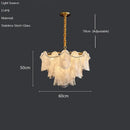 GobekUsa LED Glass Hanging Lamp Golden Leaf Shape Modern Pendant Light