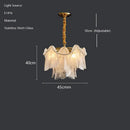 GobekUsa LED Glass Hanging Lamp Golden Leaf Shape Modern Pendant Light