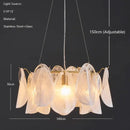 GobekUsa LED Glass Hanging Lamp Golden Leaf Shape Modern Pendant Light