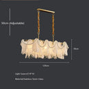 GobekUsa LED Glass Hanging Lamp Golden Leaf Shape Modern Pendant Light