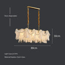 GobekUsa LED Glass Hanging Lamp Golden Leaf Shape Modern Pendant Light