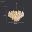 GobekUsa LED Glass Hanging Lamp Golden Leaf Shape Modern Pendant Light