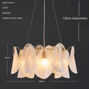 GobekUsa LED Glass Hanging Lamp Golden Leaf Shape Modern Pendant Light