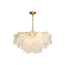 GobekUsa LED Glass Hanging Lamp Golden Leaf Shape Modern Pendant Light