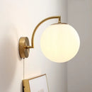 GobekUsa LED Glass Iron Wall Light with Pull Chain Switch for Corridor Living Room Bedroom
