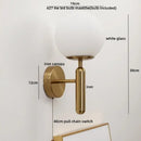 GobekUsa LED Glass Iron Wall Light with Pull Chain Switch for Corridor Living Room Bedroom