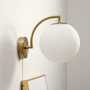 GobekUsa LED Glass Iron Wall Light with Pull Chain Switch for Corridor Living Room Bedroom