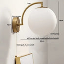 GobekUsa LED Glass Iron Wall Light with Pull Chain Switch for Corridor Living Room Bedroom