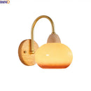 GobekUsa LED Glass Iron Wood Wall Light Fixture Modern Nordic Bedside Lamp