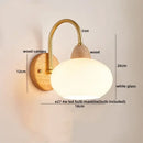 GobekUsa LED Glass Iron Wood Wall Light Fixture Modern Nordic Bedside Lamp