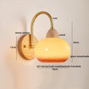 GobekUsa LED Glass Iron Wood Wall Light Fixture Modern Nordic Bedside Lamp