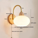 GobekUsa LED Glass Iron Wood Wall Light Fixture Modern Nordic Bedside Lamp