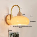 GobekUsa LED Glass Iron Wood Wall Light Fixture Modern Nordic Bedside Lamp